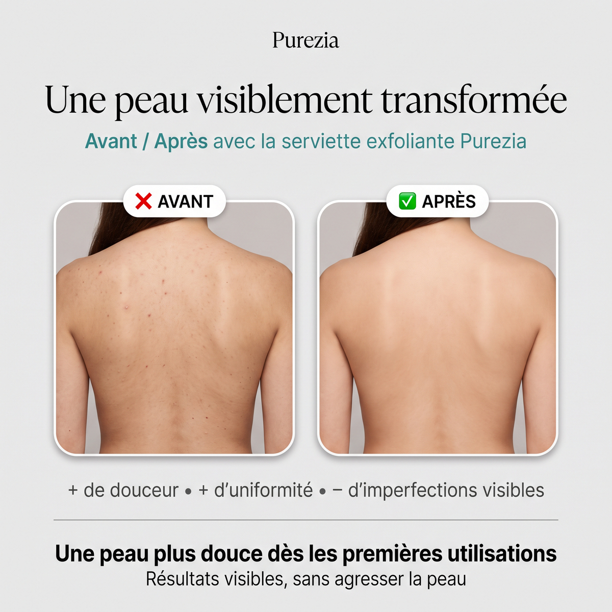 Serviette de douche exfoliante